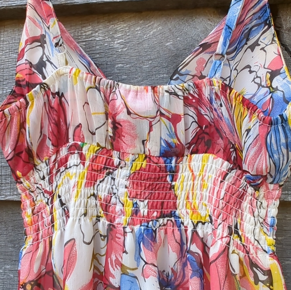 ♨️🌹 Floral Maxi Dress Spaghetti Straps Polyester Soft - Summer Attire - Picture 5 of 16